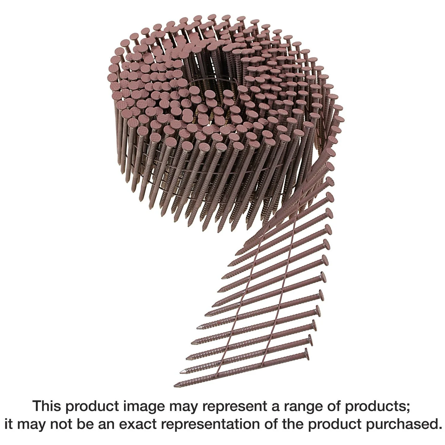 Simpson Strong-Tie S13A250CCR 15° Wire Coil, Painted Full Round Head, Ring-Shank Nail,  2-1/2-in. x .092-in. Type 304, Redwood, 3600-Pack - Image 2