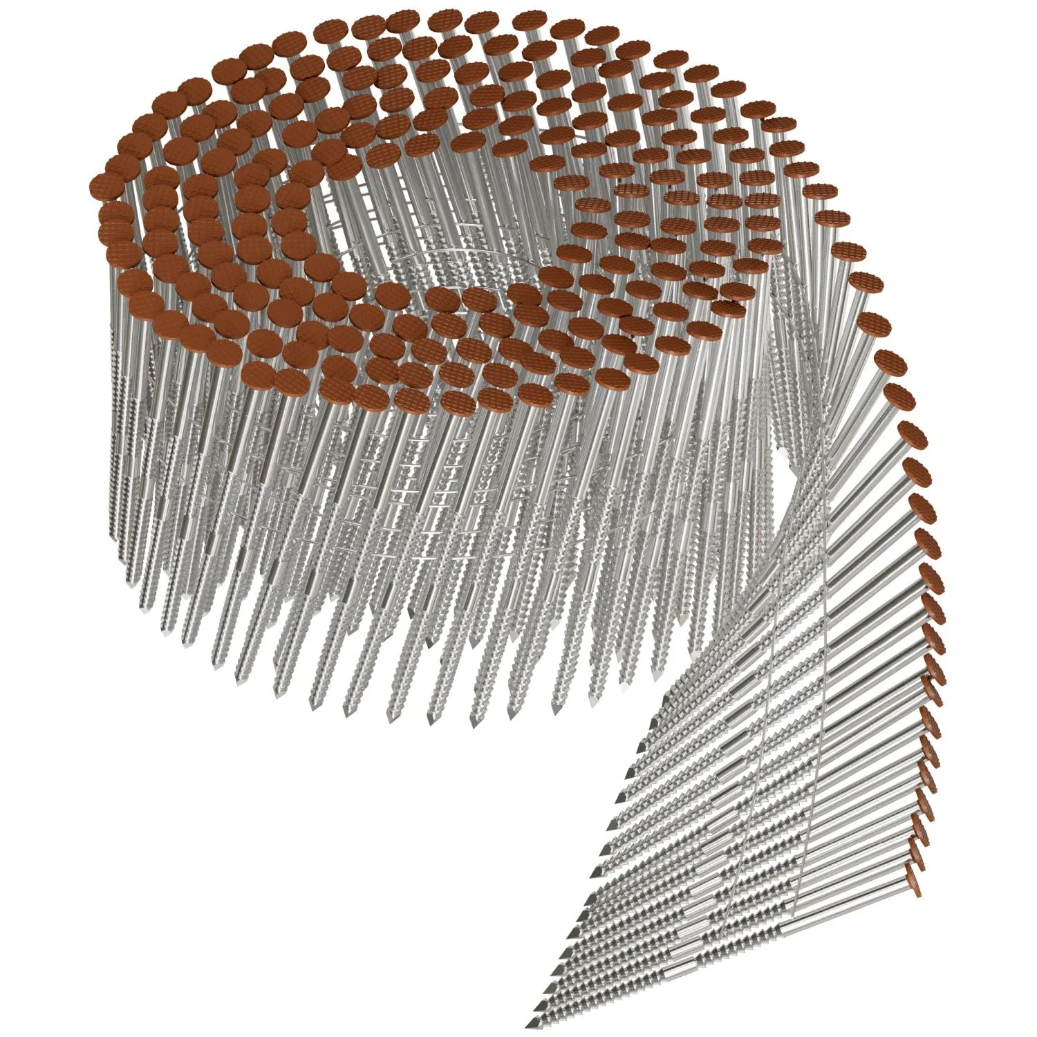 Simpson Strong-Tie S13A250CCS 15° Wire Coil, Painted Full Round Head, Ring-Shank Nail,  2-1/2-in. x .092-in. Type 304, Sienna, 3600-Pack - Image 3