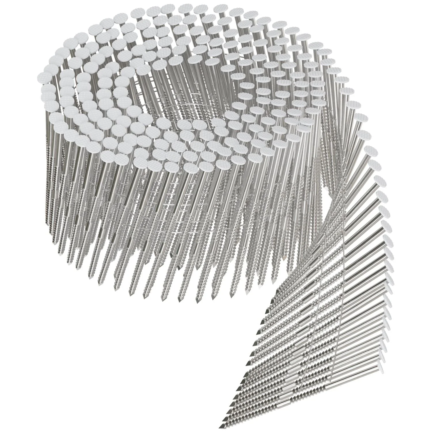 Simpson Strong-Tie S13A250CWH 15° Wire Coil, Painted Full Round Head, Ring-Shank Nail,  2-1/2-in. x .092-in. Type 304, White, 3600-Pack - Image 3