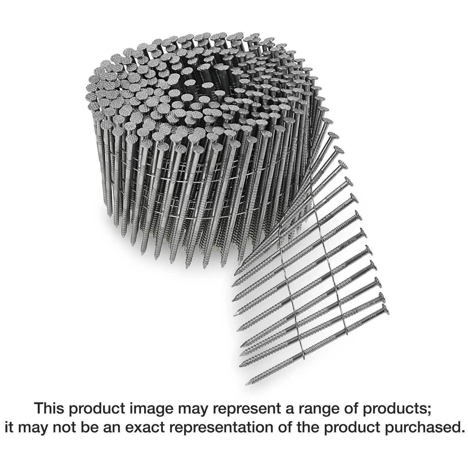 Simpson Strong-Tie S13A250SNBP 15° Wire Coil, Full Round Head, Ring-Shank Siding Nail,  2-1/2-in. Type 304, 900-Pack - Image 1