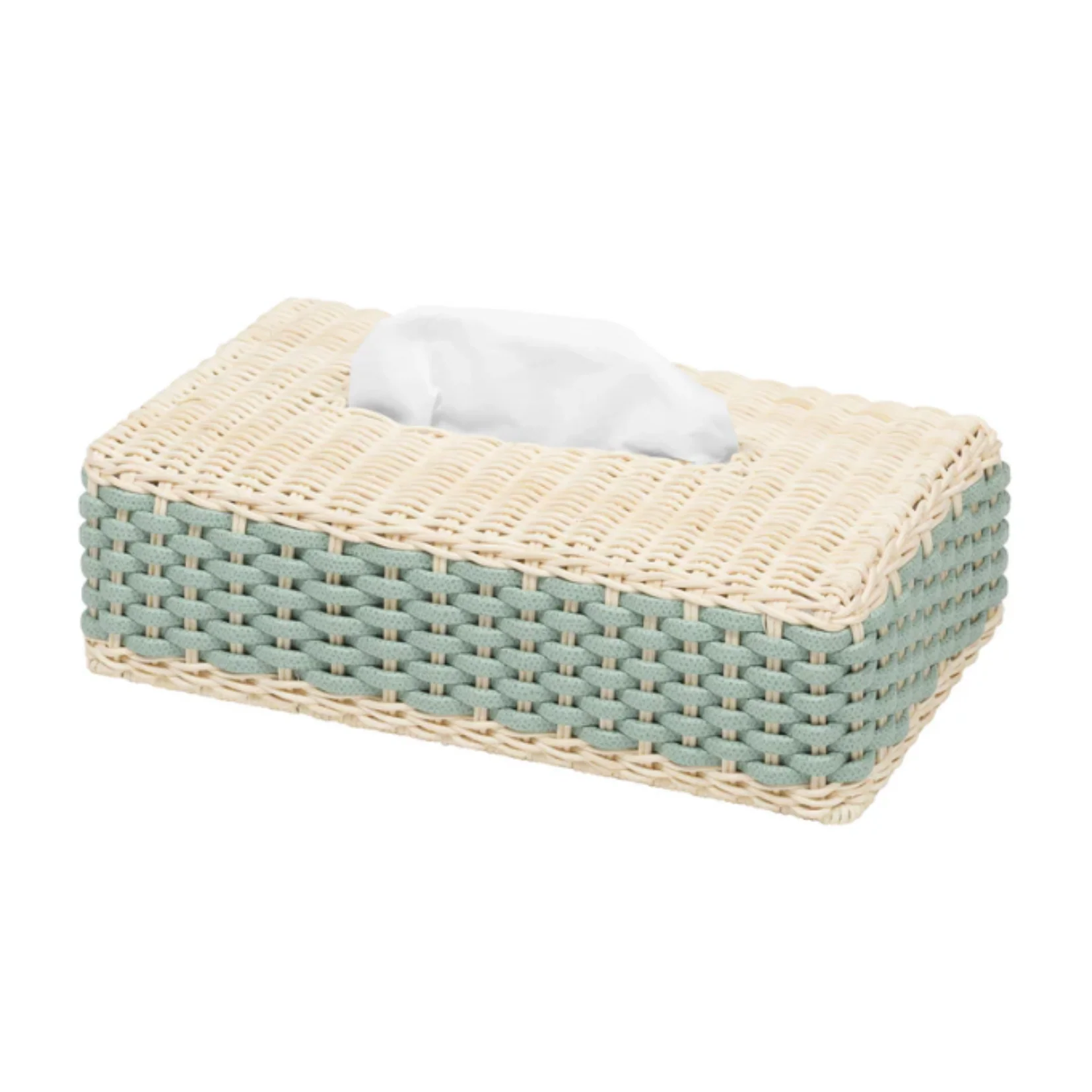 GIOBAGNARA | ANTIBES LEATHER & RATTAN TISSUE BOX | $ 410.00 - $ 480.00 - Image 2