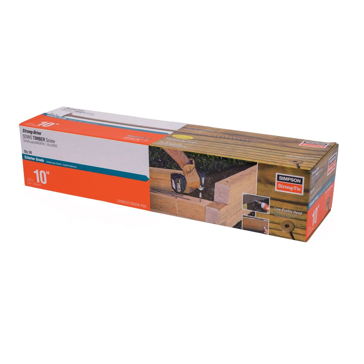 Simpson Strong-Tie Strong-Drive SDWS Timber Exterior Grade Screw, 0.220-in. x 10-in. T40, Tan, 50-Pack (SDWS221000DB-R50) - Image 3