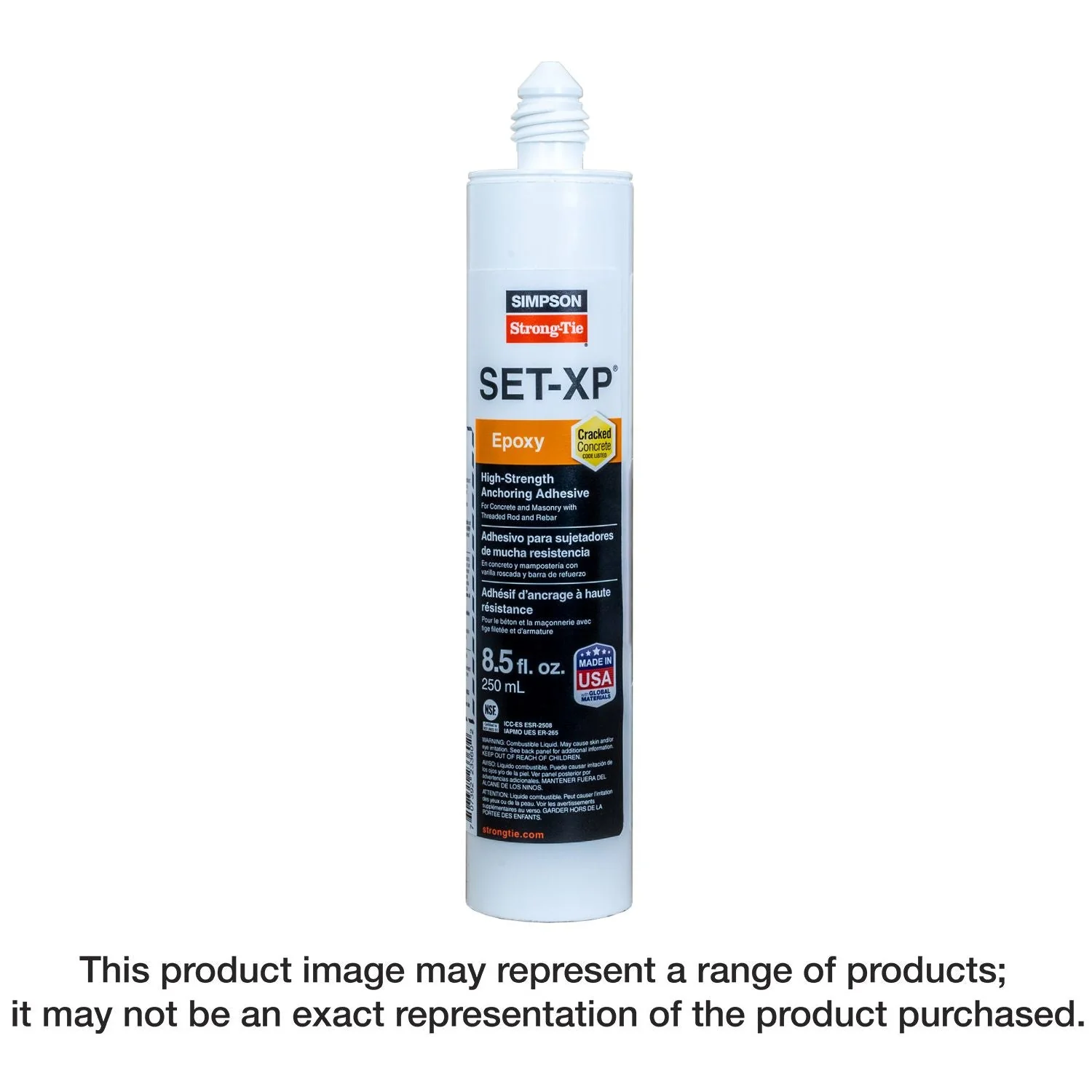 Simpson Strong-Tie SET-XP10 SET-XP 8.5-oz. High-Strength Epoxy Adhesive Cartridge w/ 1 Nozzle and Extension - Image 3