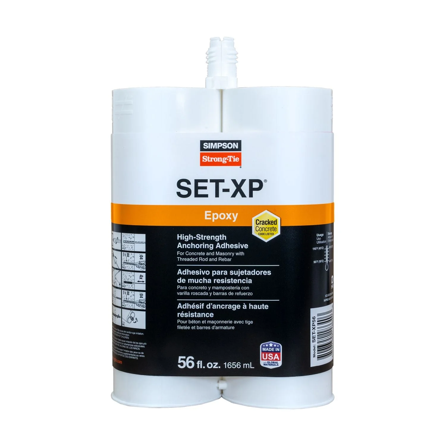 Simpson Strong-Tie SET-XP56 SET-XP 56-oz. High-Strength Epoxy Adhesive Cartridge - Image 2