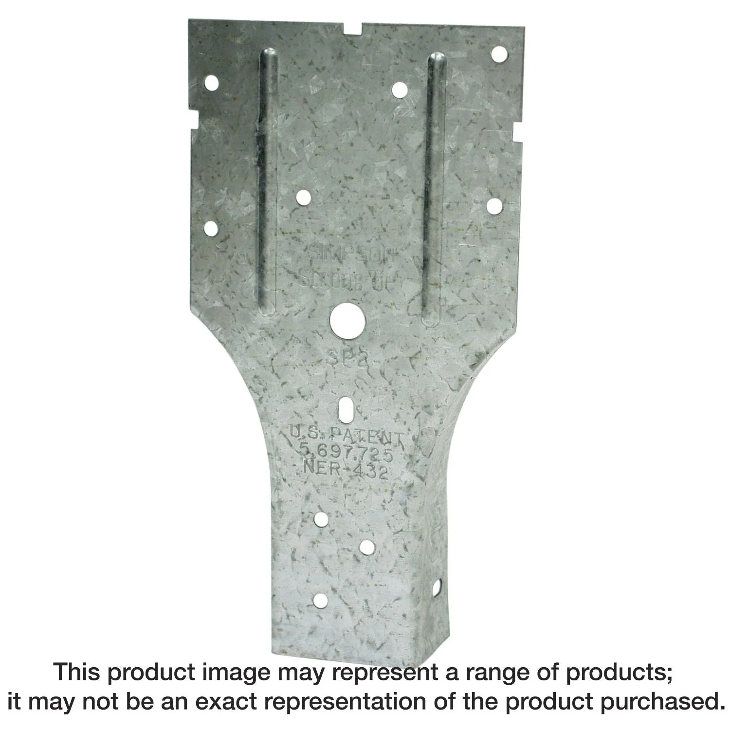 Simpson Strong-Tie SP2Z SP 3-1/2-in. x 6-5/8-in. ZMAX Galvanized Stud-Plate Tie - Image 1