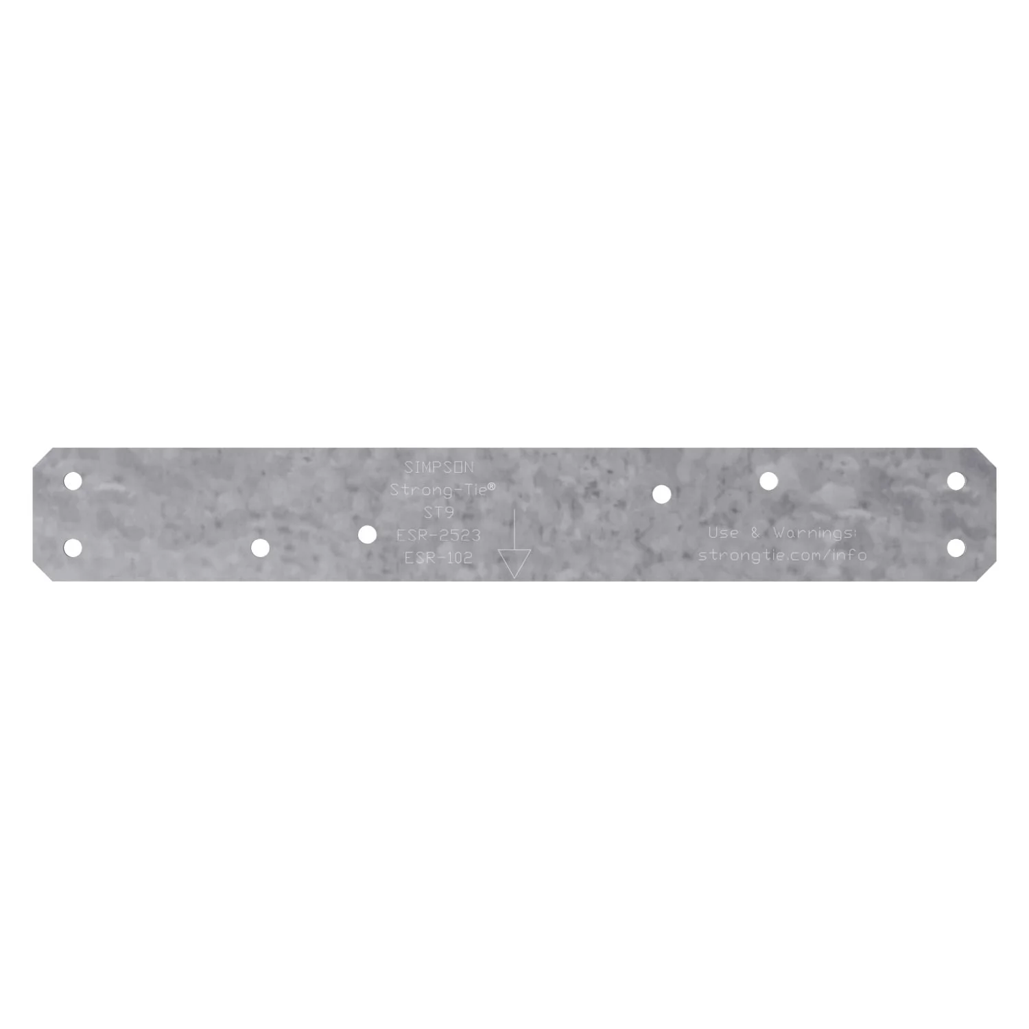 Simpson Strong-Tie ST9 ST 9-in. 16-Gauge Galvanized Strap Tie - Image 3