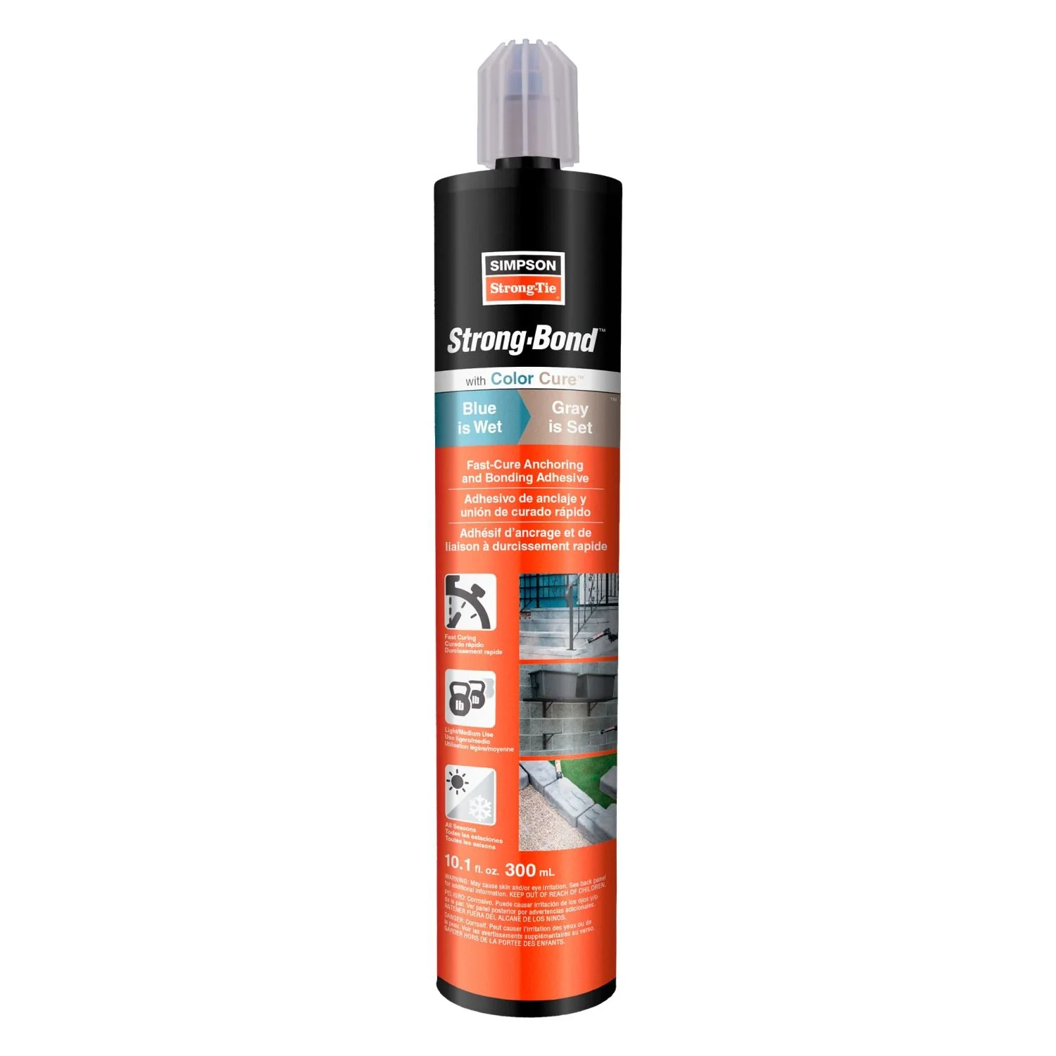 Simpson Strong-Tie STRGBND10 Strong-Bond 10.1 oz. Fast Cure Anchoring and Bonding Adhesive Cartridge w/ Nozzle - Image 3