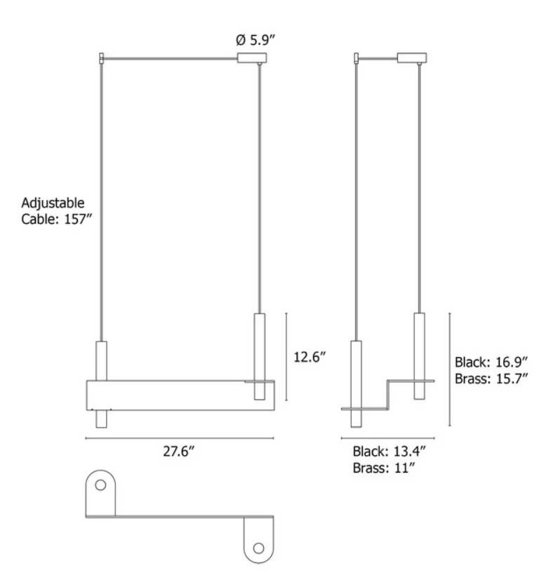 META POLISHED BRASS | Step Parallel Pendant by David Pompa from $9,292.00 - Image 3