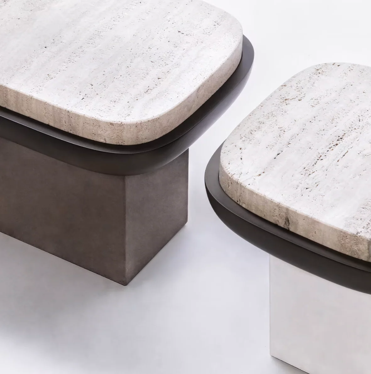 GIOBAGNARA | OLYMPIA TRAVERTINE SQUARE SIDE TABLE BY GIOBAGNARA | $4,315.00 - Image 3