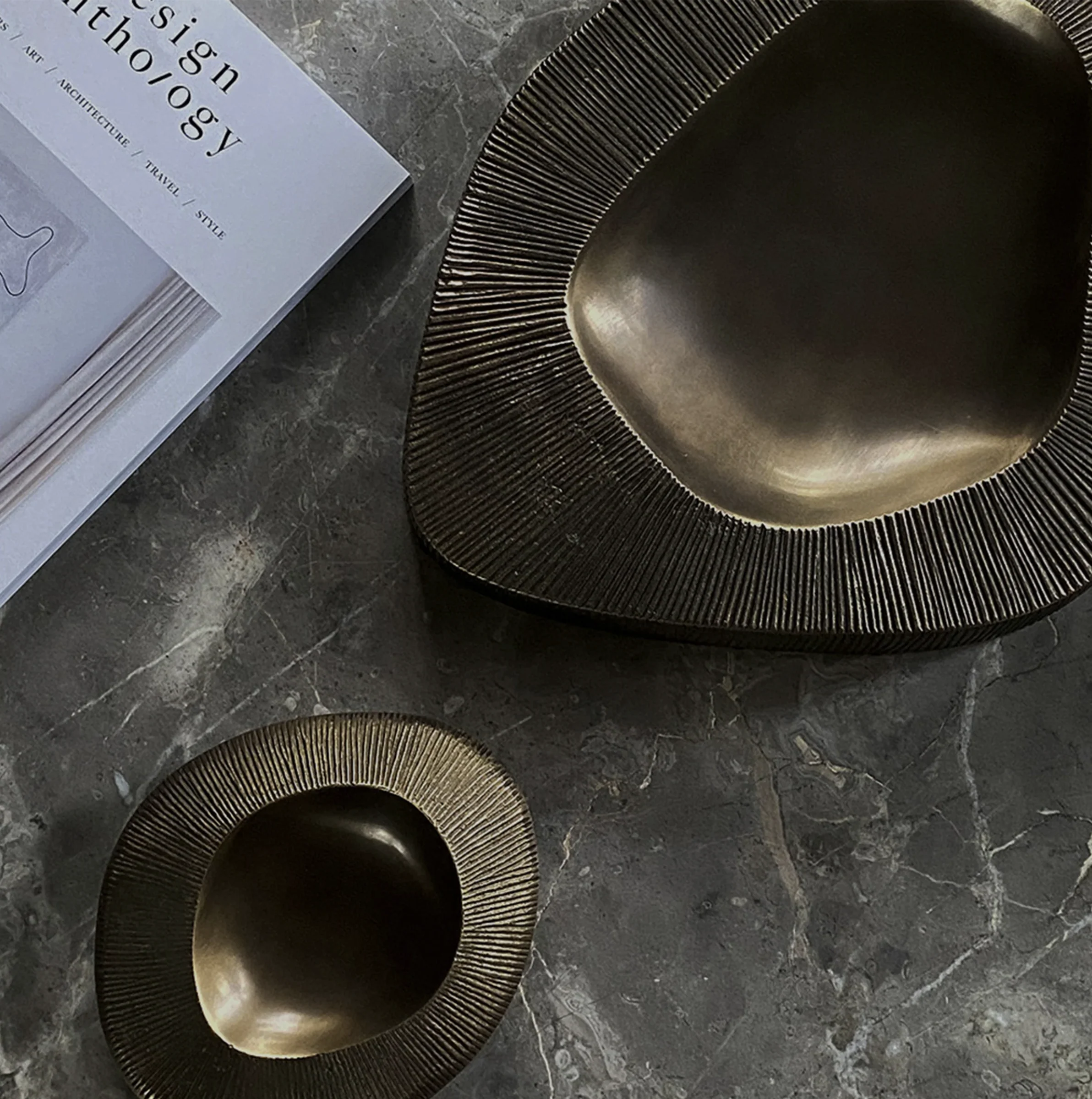 PIETRA CASA - VALLEY BOWL SMALL - BURNISHED BRASS - $847.26 - Image 3