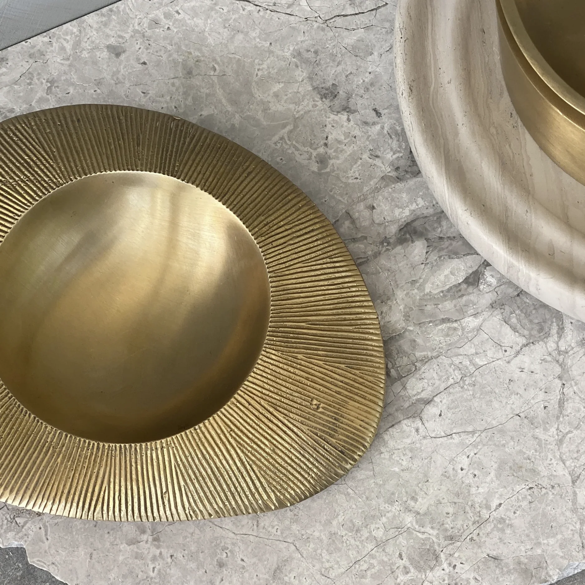 PIETRA CASA - VALLEY BOWL MEDIUM - SATIN BRASS - $892.89 - Image 1
