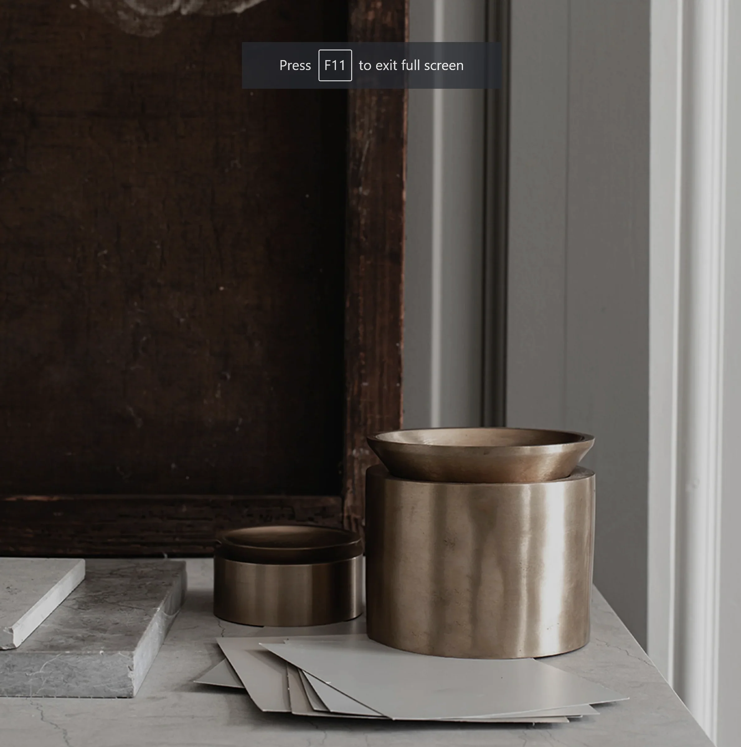 PIETRA CASA - EDO CANISTER SMALL - BURNISHED BRASS - $381.18 - Image 2