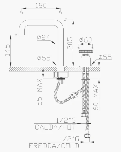 EFFEPI RUBINETTERIE | OT58 Deck Faucet - $1,398.00 - $1,829.00 - Image 2