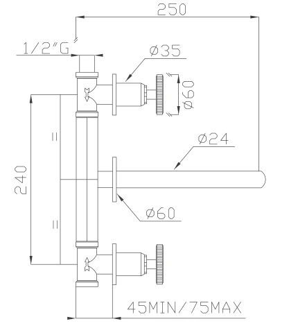 EFFEPI RUBINETTERIE | OT58 Wall Mounted Faucet - $1,800.00 - $2,355.00 - Image 3