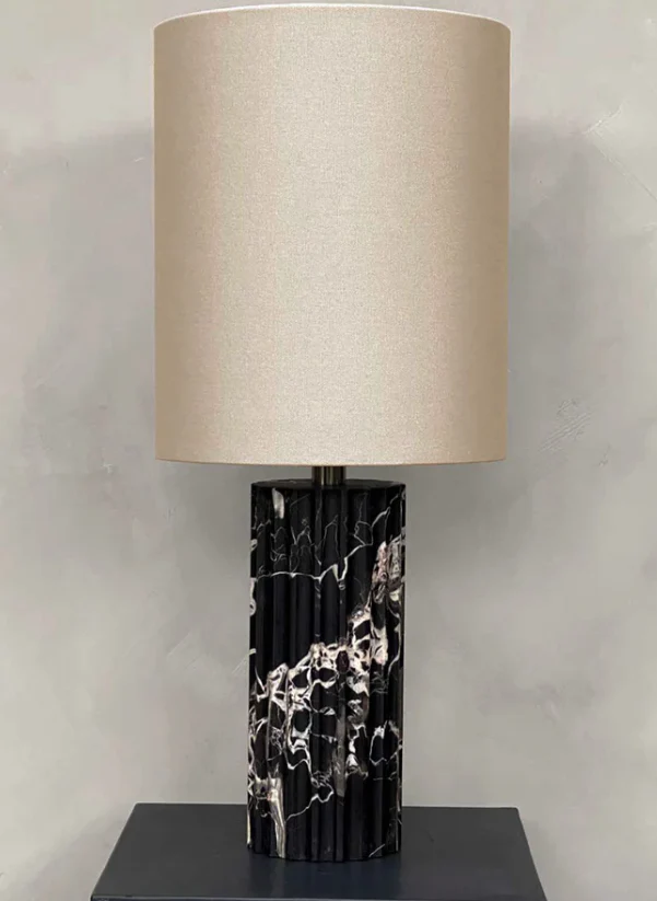 PIETRA CASA - COLUMN TABLE LAMP - PORTORO BLACK - $2,449.92 - Image 2