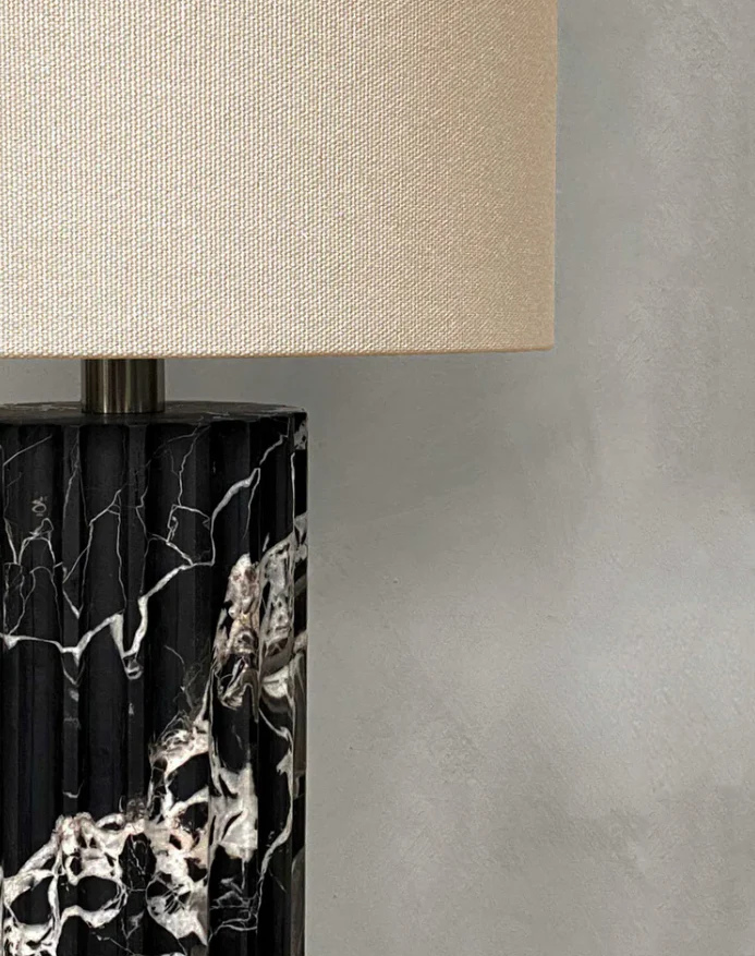 PIETRA CASA - COLUMN TABLE LAMP - PORTORO BLACK - $2,449.92 - Image 1