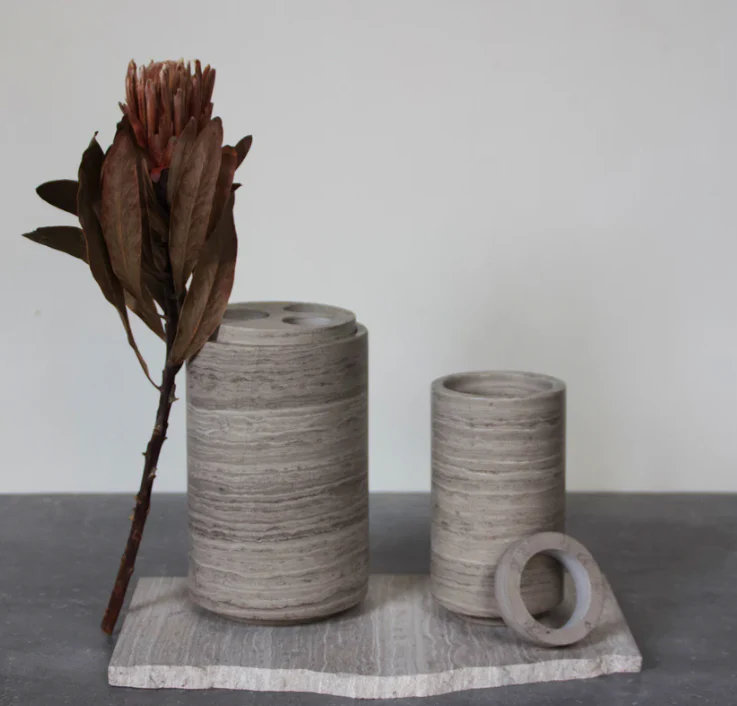 PIETRA CASA - STEM VASE SMALL - SMOKE GREY - $446.37 - Image 1