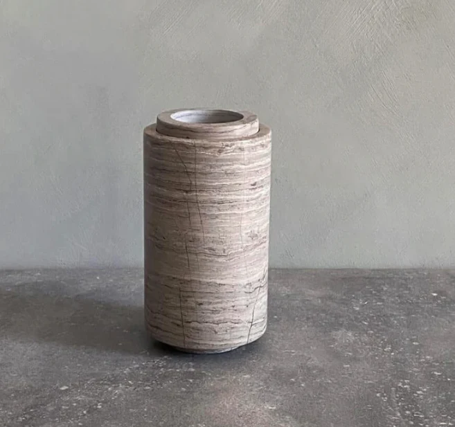PIETRA CASA - STEM VASE SMALL - SMOKE GREY - $446.37 - Image 2