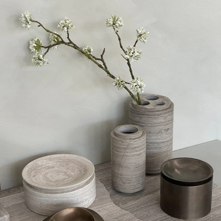PIETRA CASA - STEM VASE SMALL - SMOKE GREY - $446.37 - Image 3