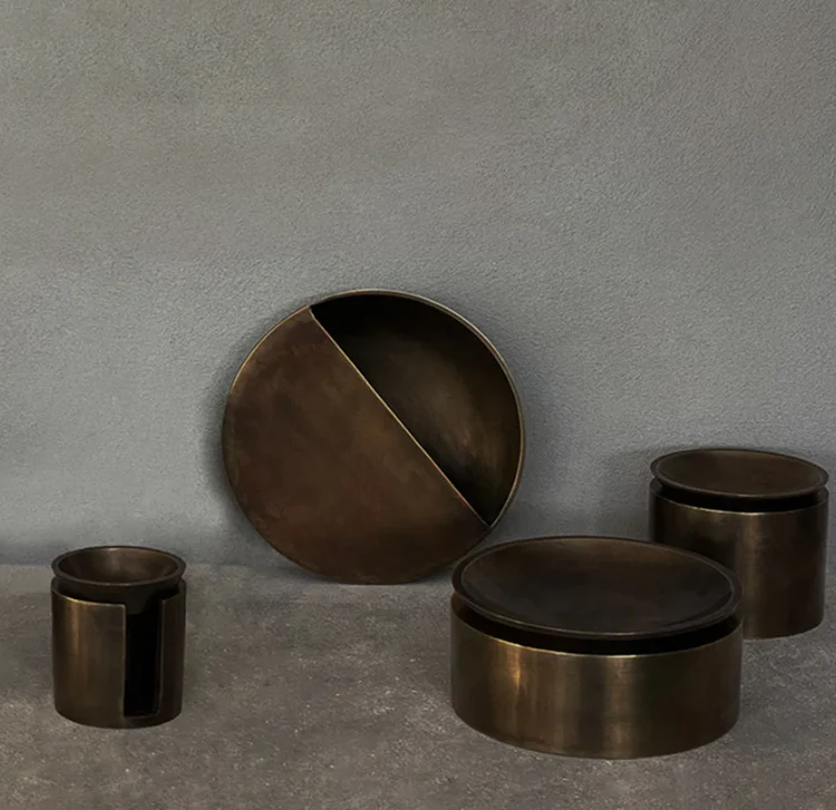 PIETRA CASA - EDO CANISTER LOW - BURNISHED BRASS - $618.00 - Image 2