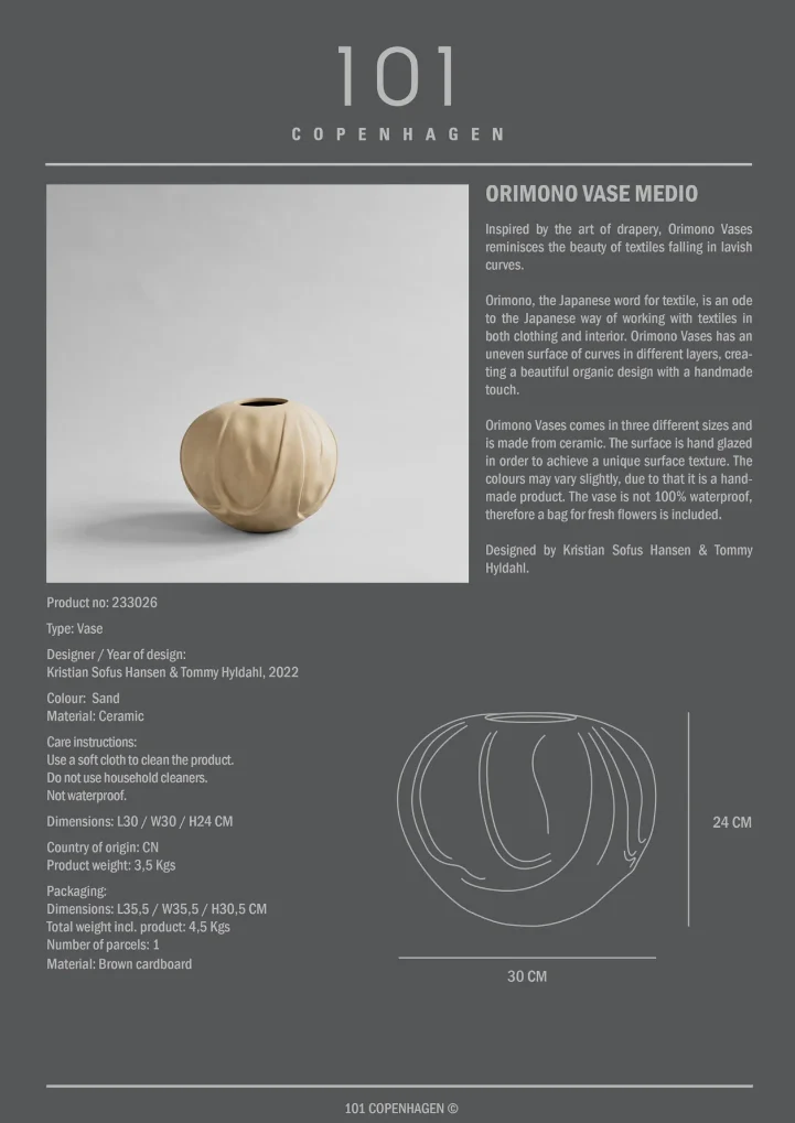 ORIMONO VASE, MEDIO I $230.00 - Image 2