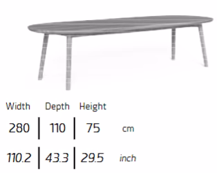 TALENTI | KAREN  NATURAL TEAK  280 X 110 DINING TABLE - $13,516.34 - Image 3