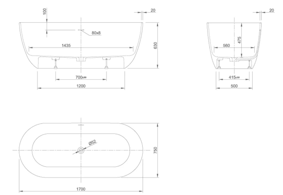 LOTUS 150/170 BATH TUB | PIETRA CASA BRAND | $18,315.96 - $24,803.06 - Image 2