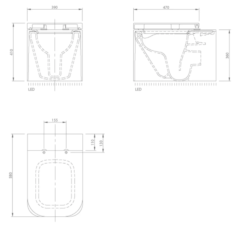 SHINE WALL HANGING TOILET | PIETRA CASA BRAND | $7,656.70 - Image 2