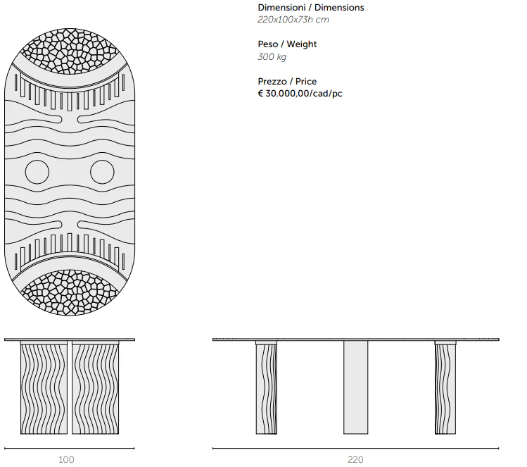 LITHEA | Specchio di Venere DINING TABLE | $64,997.07 - Image 2
