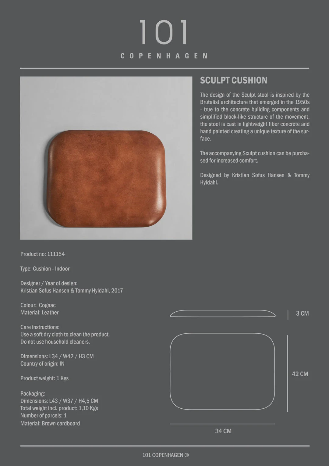 SCULPT STOOL CUSHION I $125.00 - Image 3