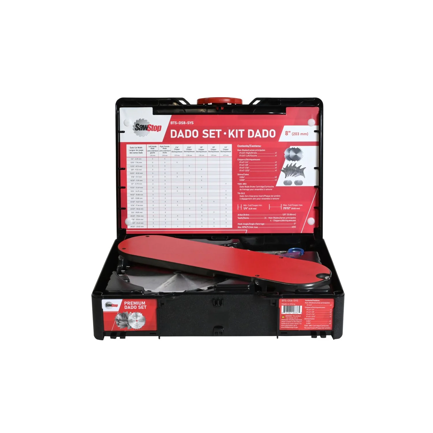 Sawstop BTS-DS8-SYS Premium 8-in. Dado Set with Systainer - Image 2