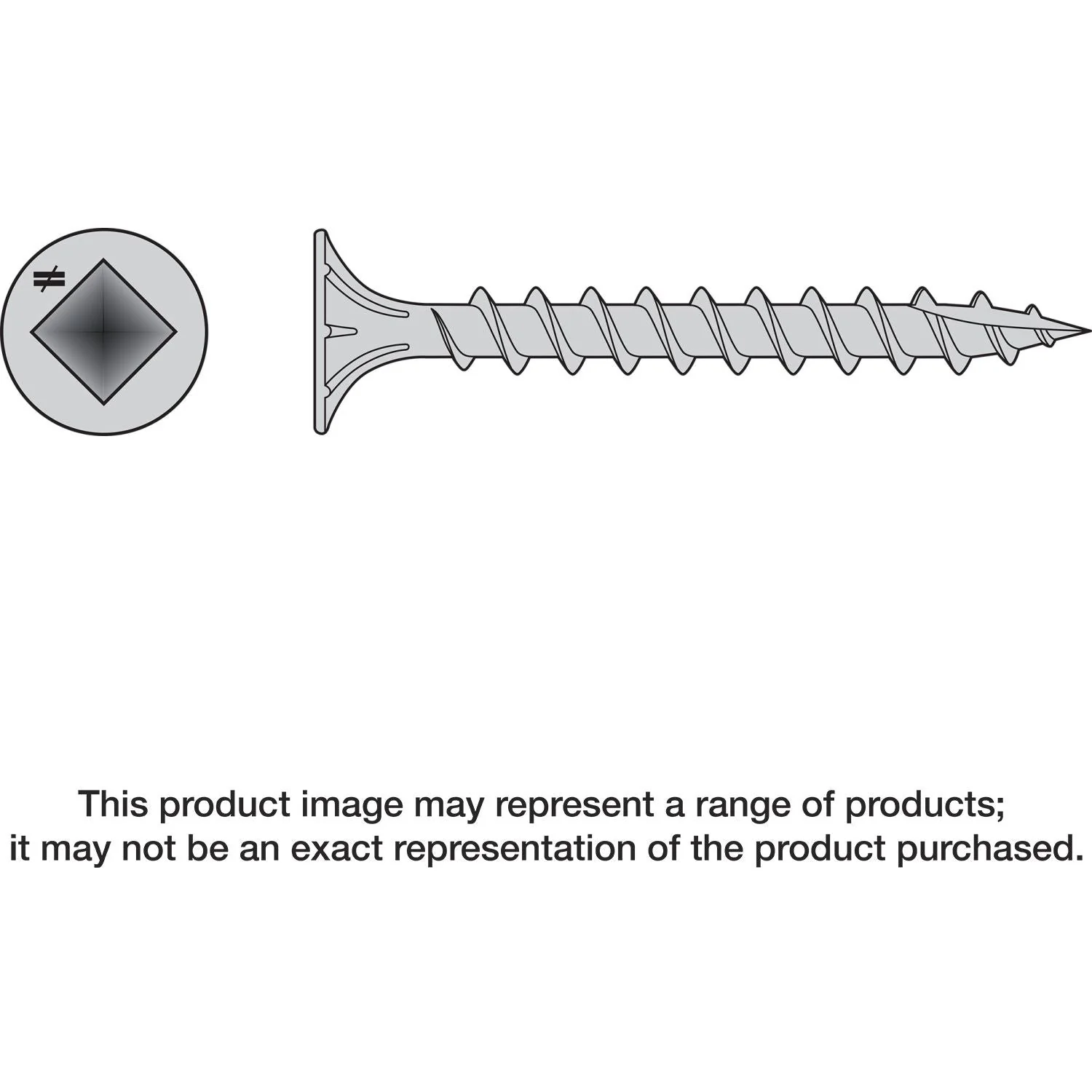 Simpson Strong-Tie T08C162WQ-RP300 Fiber-Cement Screw,  #8 x 1-5/8-in. #2 Square Wafer-Head, Type 316, 300-Pack - Image 3