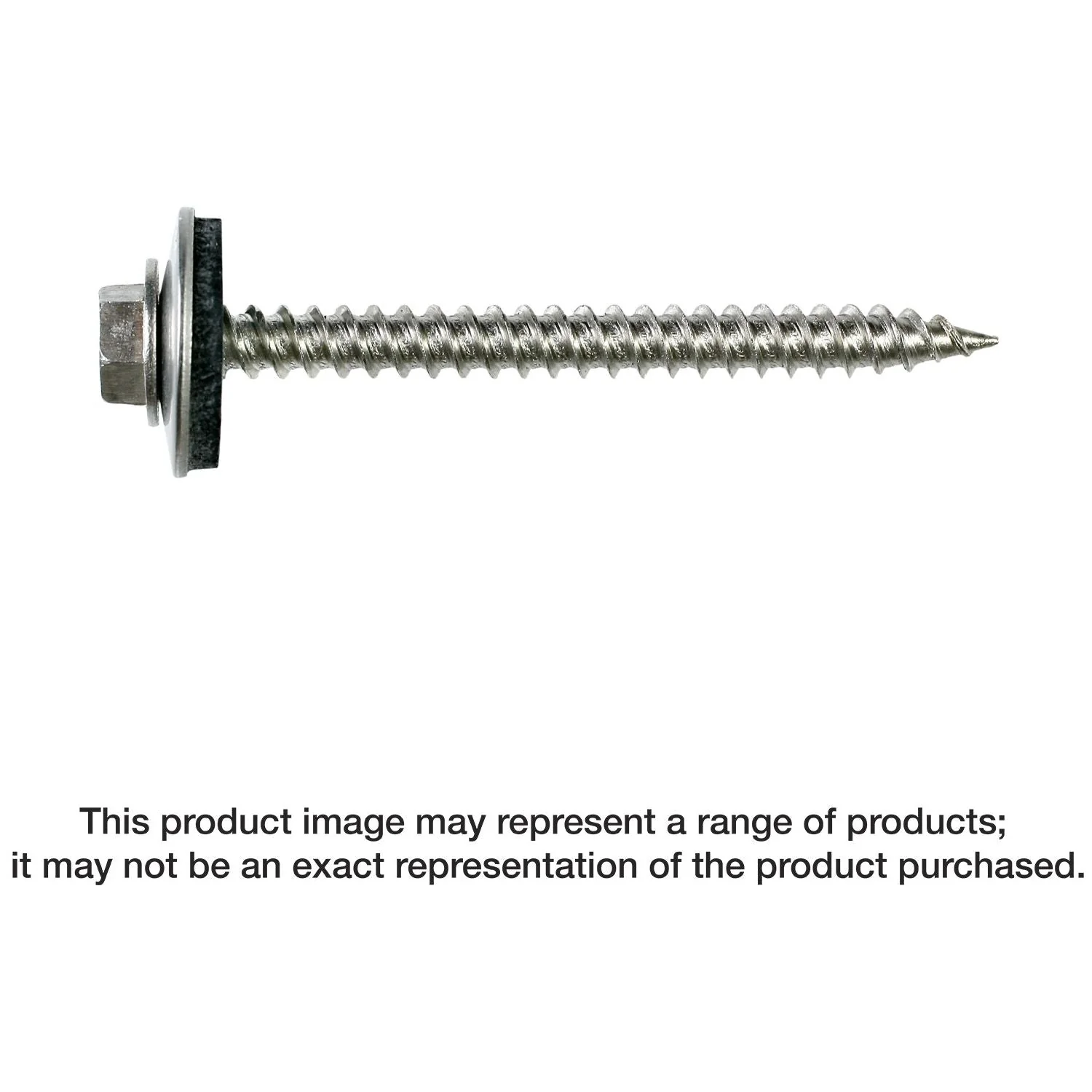 Simpson Strong-Tie T09150HWAM Metal-Panel Screw with EPDM Washer,  #9 x 1-1/2-in. Hex Head, Type 316, 1000-Pack - Image 1