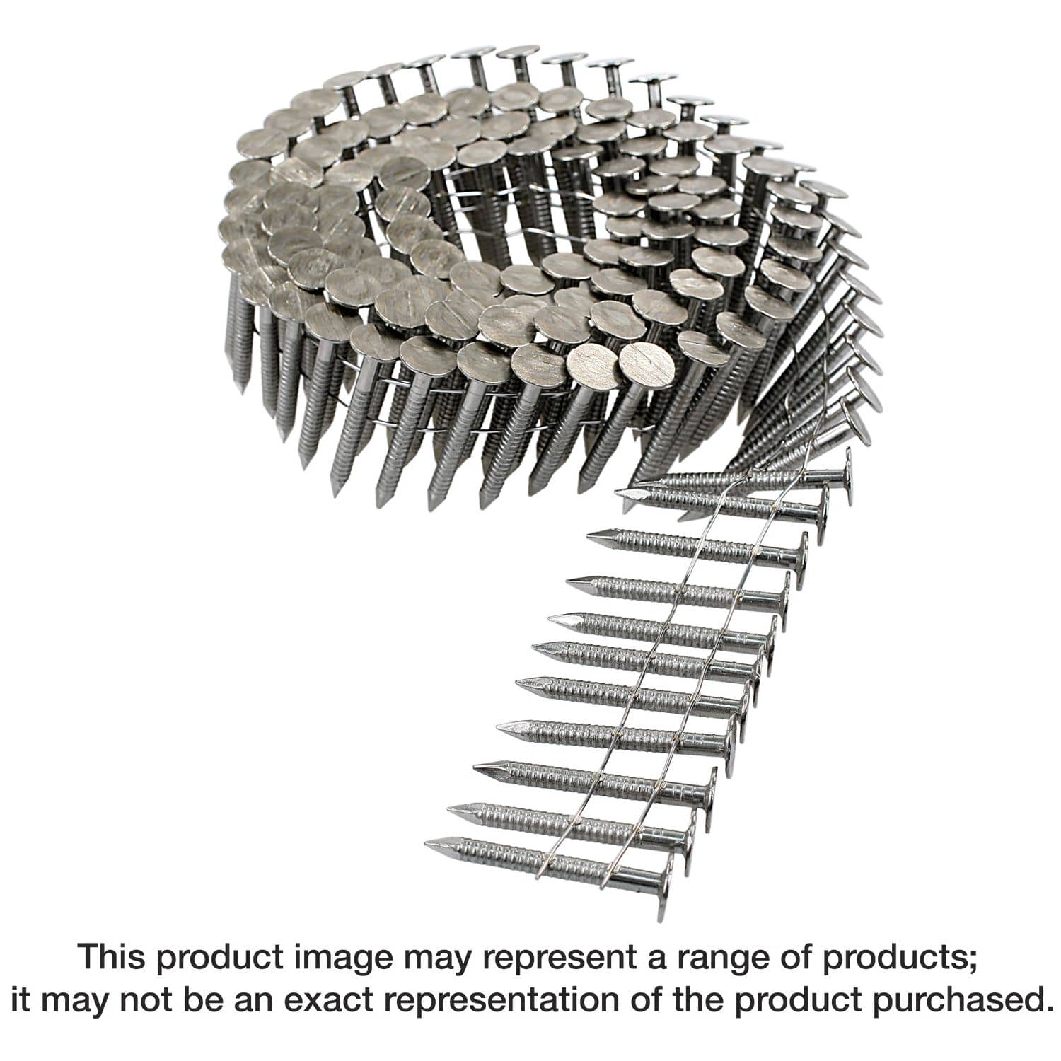 Simpson Strong-Tie T11A100RNJ 15° Wire Coil, Full Round Head, Ring-Shank Roofing Nail,  1-in. Type 316, 3600-Pack - Image 1