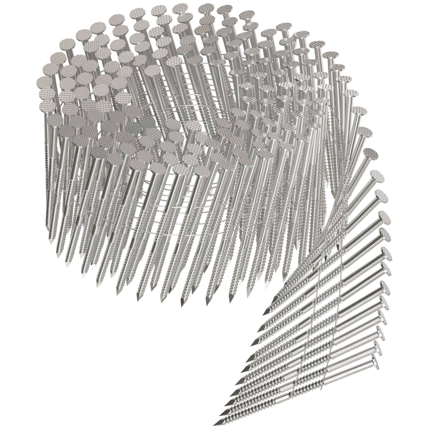 Simpson Strong-Tie T12A250PNB 15° Wire Coil, Full Round Head, Ring-Shank Decking/Framing Nail,  2-1/2-in. x .099-in. Type 316, 3600-Pack - Image 3