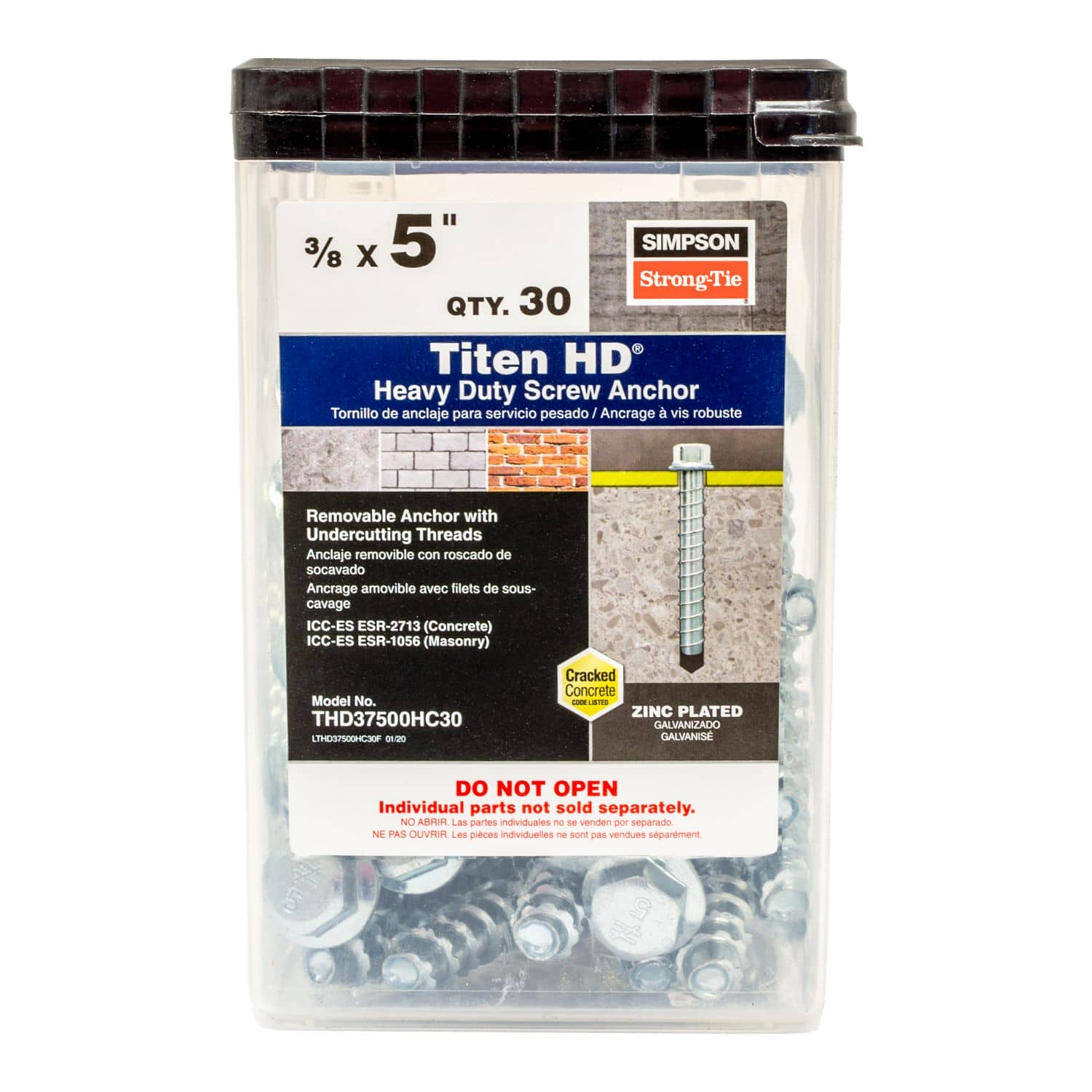 Simpson Strong-Tie THD37500HC30 Titen HD 3/8-in. x 5-in. Heavy-Duty Screw Anchor, 30-Pack - Image 2