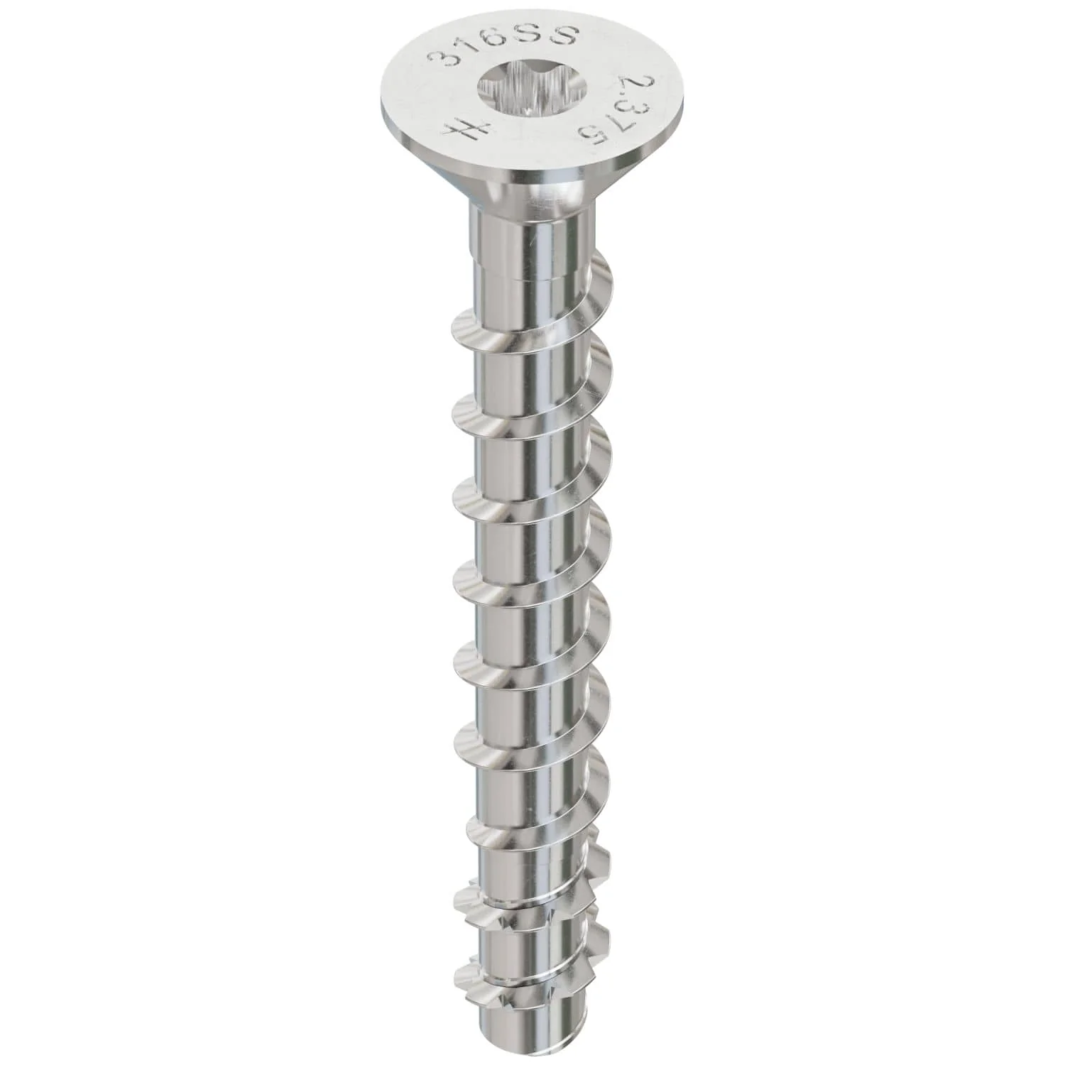 Simpson Strong-Tie THDC25238CS6SS Titen HD 1/4-in. x 2-3/8-in. Type 316 SS Countersunk Head Heavy-Duty Screw Anchor, 25-Pack - Image 2