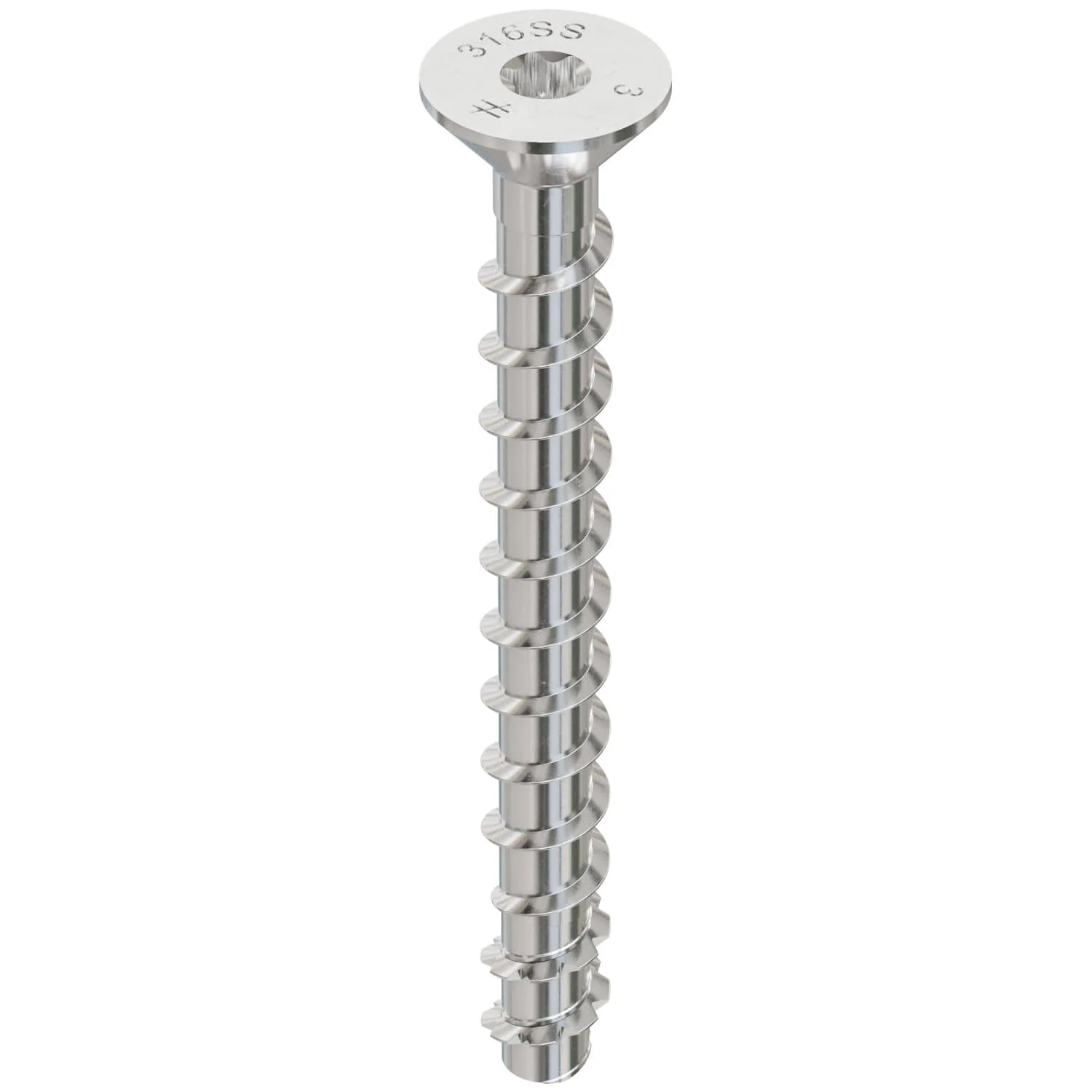 Simpson Strong-Tie THDC25300CS6SS Titen HD 1/4-in. x 3-in. Type 316 SS Countersunk Head Heavy-Duty Screw Anchor, 25-Pack - Image 2