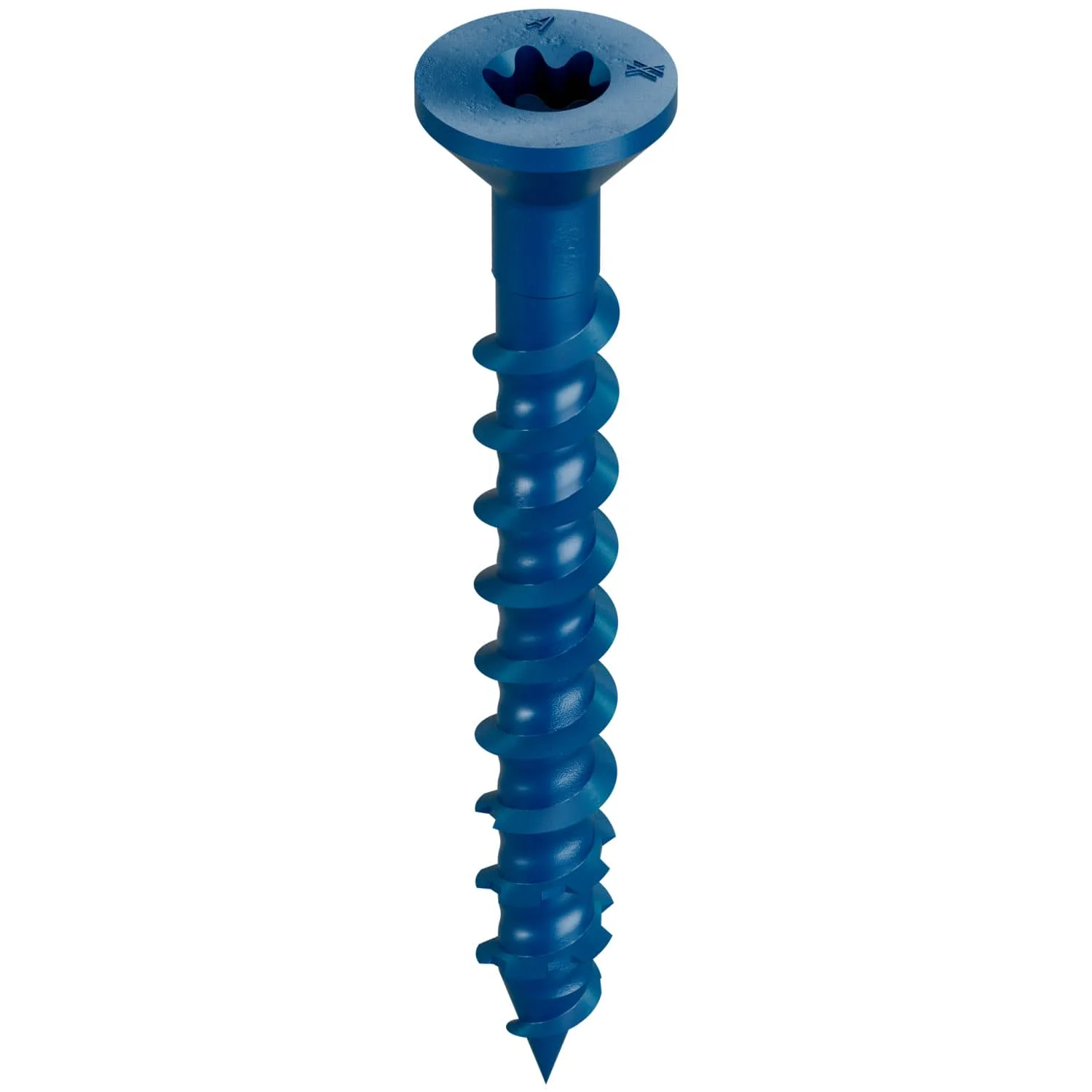 Simpson Strong-Tie TNT18134TFB Titen Turbo,  3/16-in. x 1-3/4-in. 6-Lobe Flat-Head Concrete and Masonry Screw, Blue, 3000-Pack - Image 2