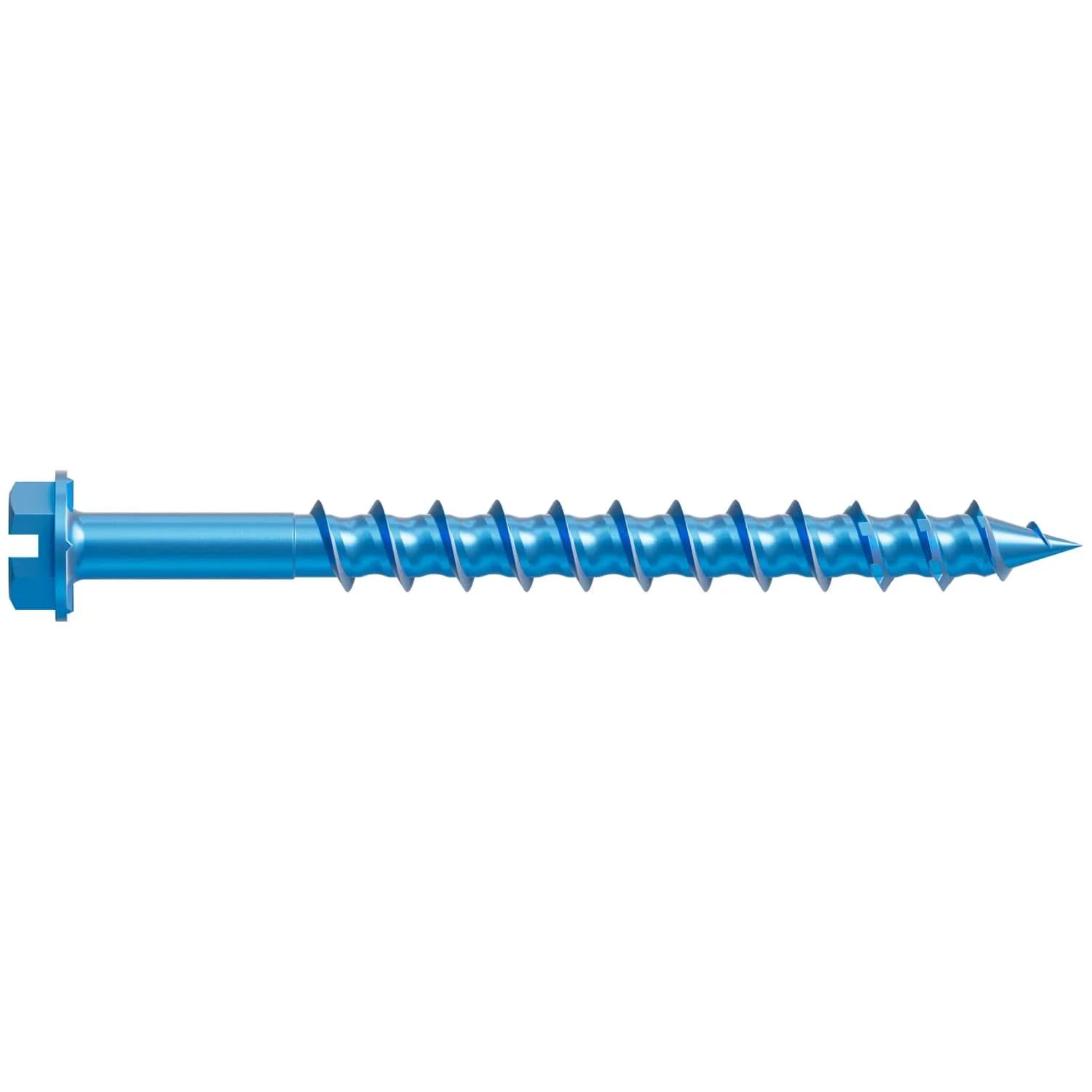 Simpson Strong-Tie TNT18214HB Titen Turbo,  3/16-in. x 2-1/4-in. Hex-Head Concrete and Masonry Screw, Blue, 2000-Pack - Image 2