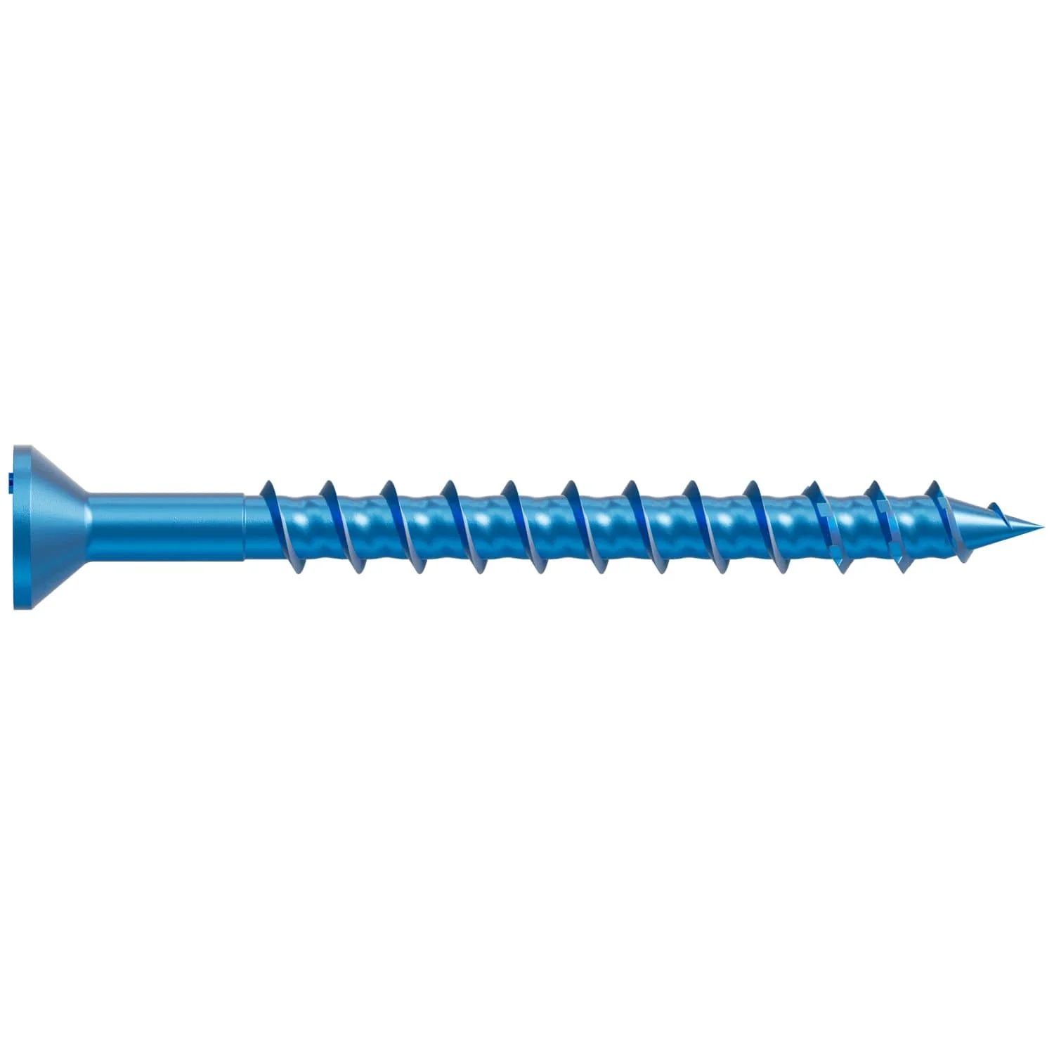 Simpson Strong-Tie TNT18214TFB Titen Turbo,  3/16-in. x 2-1/4-in. 6-Lobe Flat-Head Concrete and Masonry Screw, Blue, 2000-Pack - Image 2