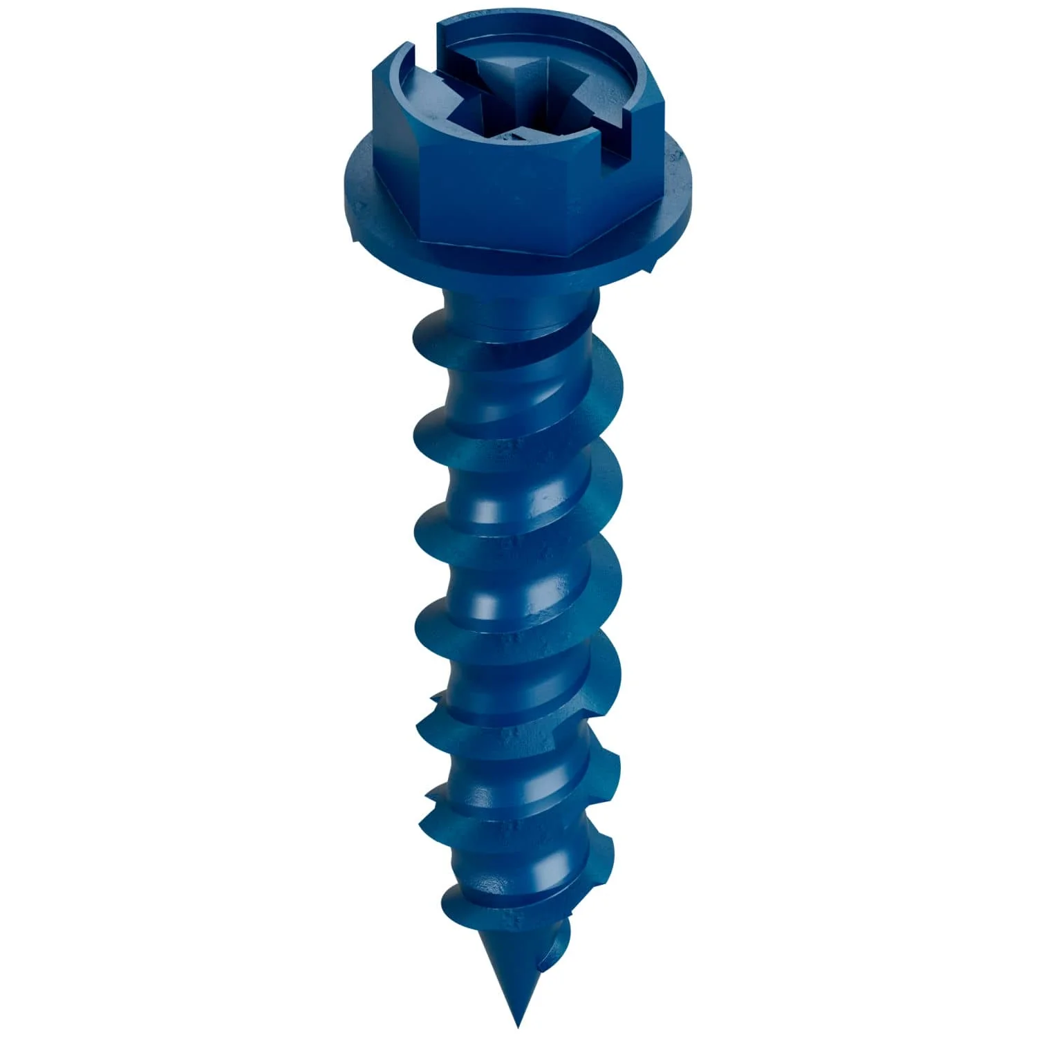 Simpson Strong-Tie TNT25114HB Titen Turbo,  1/4-in. x 1-1/4-in. Hex-Head Concrete and Masonry Screw, Blue, 3000-Pack - Image 2