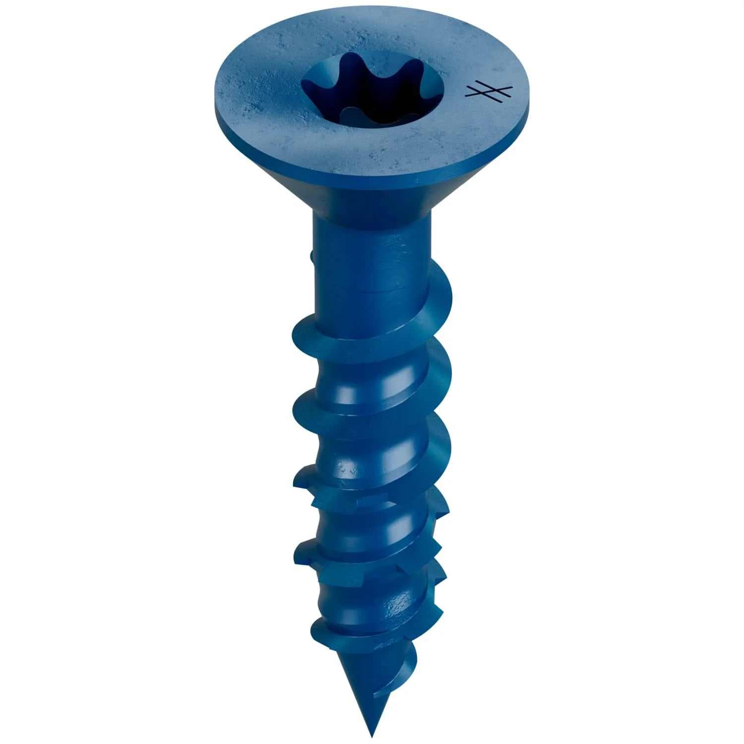 Simpson Strong-Tie TNT25114TFB Titen Turbo,  1/4-in. x 1-1/4-in. 6-Lobe Flat-Head Concrete and Masonry Screw, Blue, 3000-Pack - Image 2