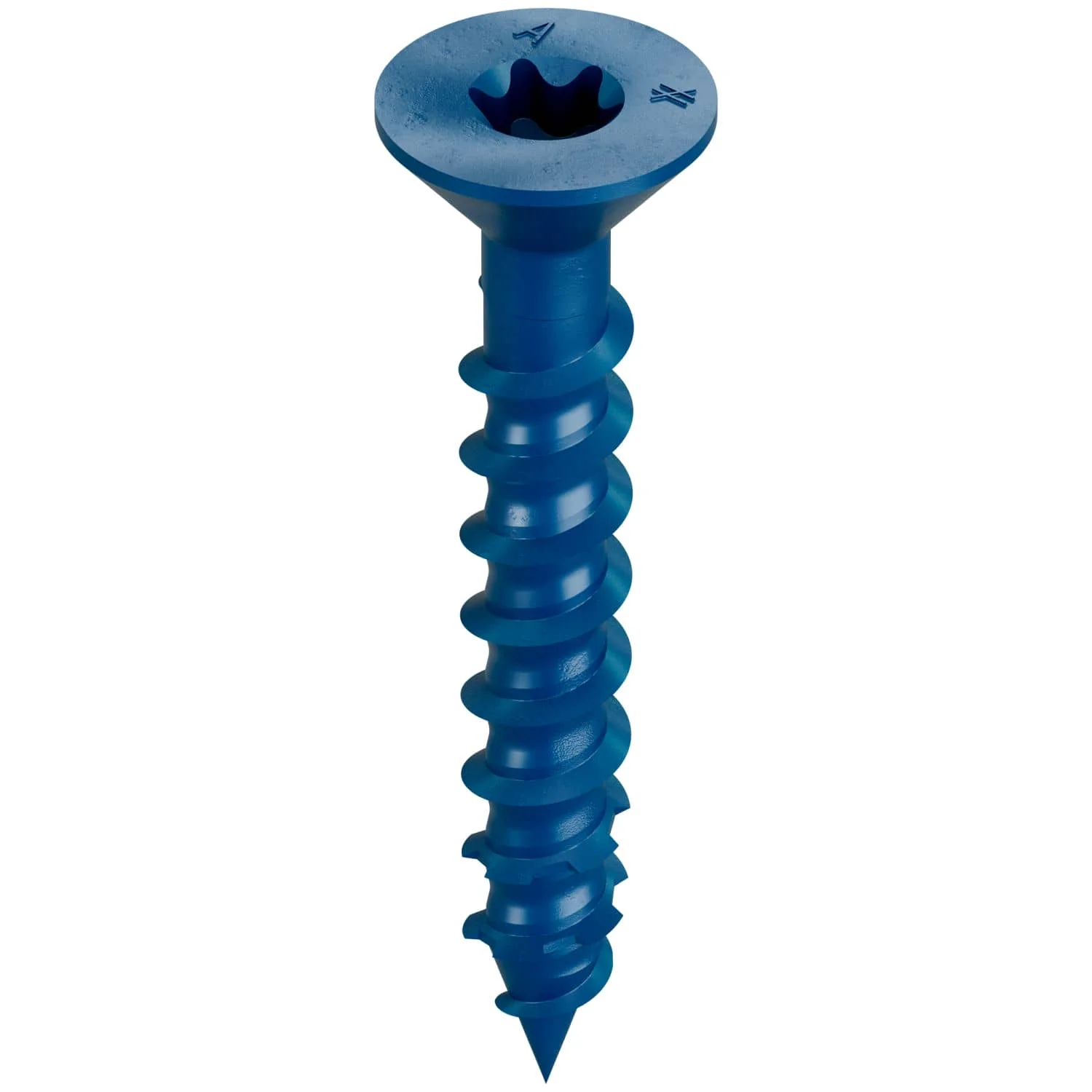 Simpson Strong-Tie TNT25134TFB Titen Turbo,  1/4-in. x 1-3/4-in. 6-Lobe Flat-Head Concrete and Masonry Screw, Blue, 2500-Pack - Image 2