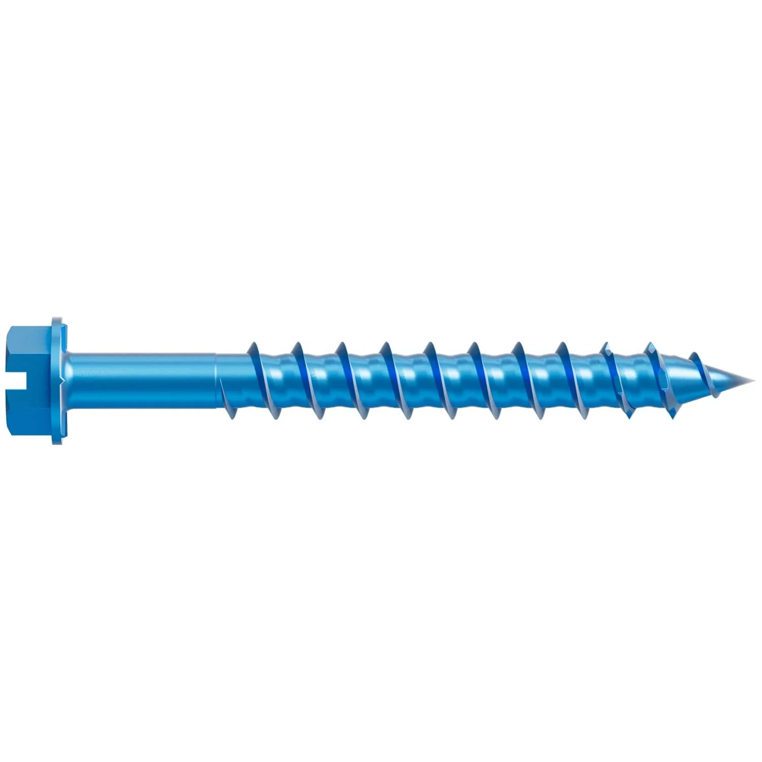 Simpson Strong-Tie TNT25214HB Titen Turbo,  1/4-in. x 2-1/4-in. Hex-Head Concrete and Masonry Screw, Blue, 2000-Pack - Image 2