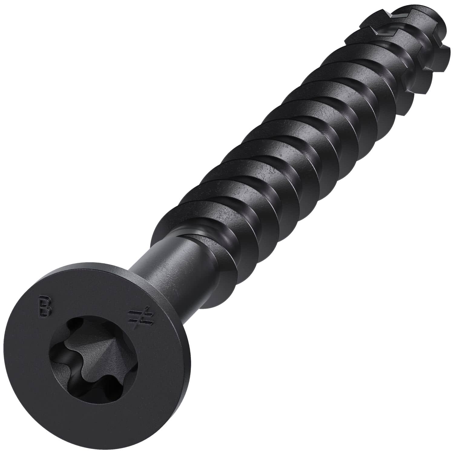 Simpson Strong-Tie TNTBL18214TF Titen Turbo,  3/16-in. x 2-1/4-in. 6-Lobe Flat-Head Concrete and Masonry Screw, Black, 100-Pack - Image 2
