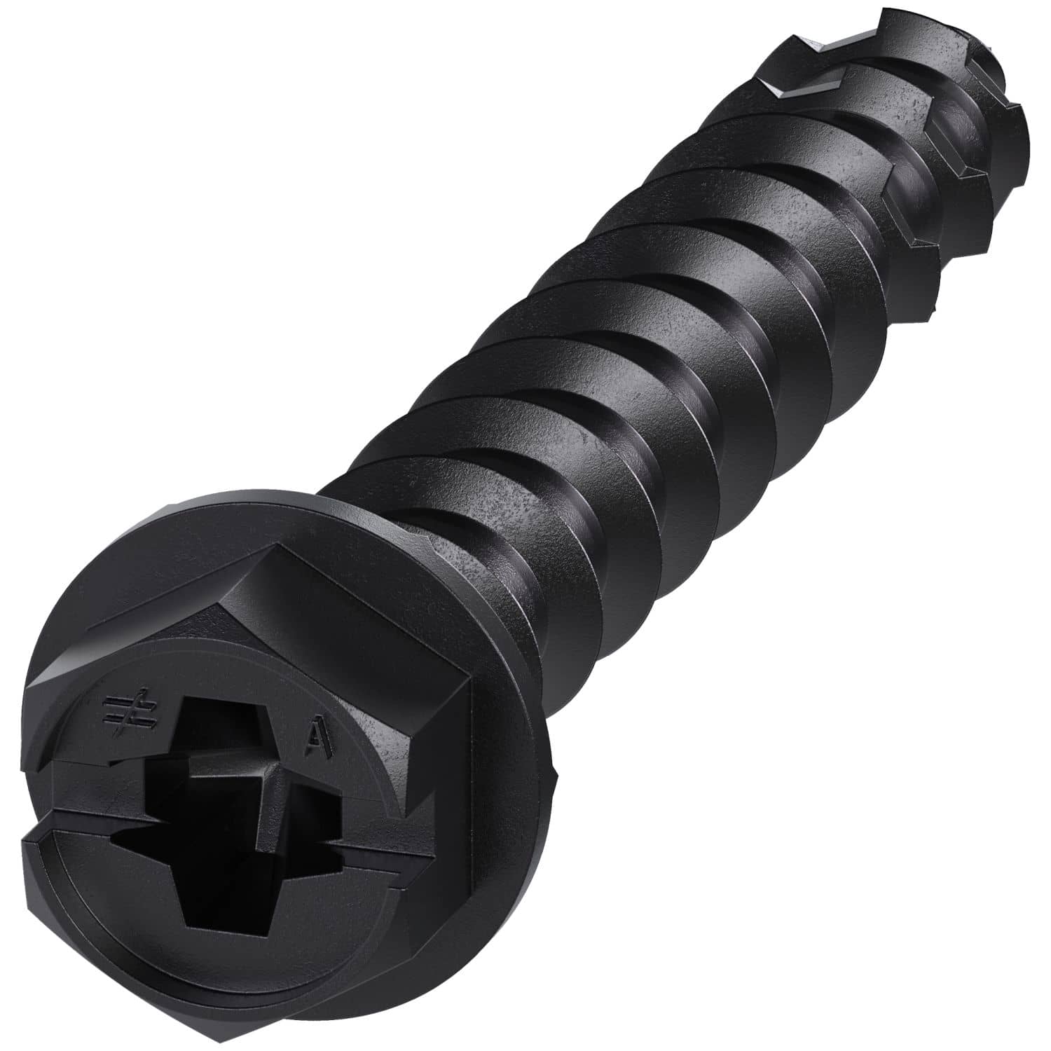 Simpson Strong-Tie TNTBL25134H Titen Turbo,  1/4-in. x 1-3/4-in. Hex-Head Concrete and Masonry Screw, Black, 100-Pack - Image 2