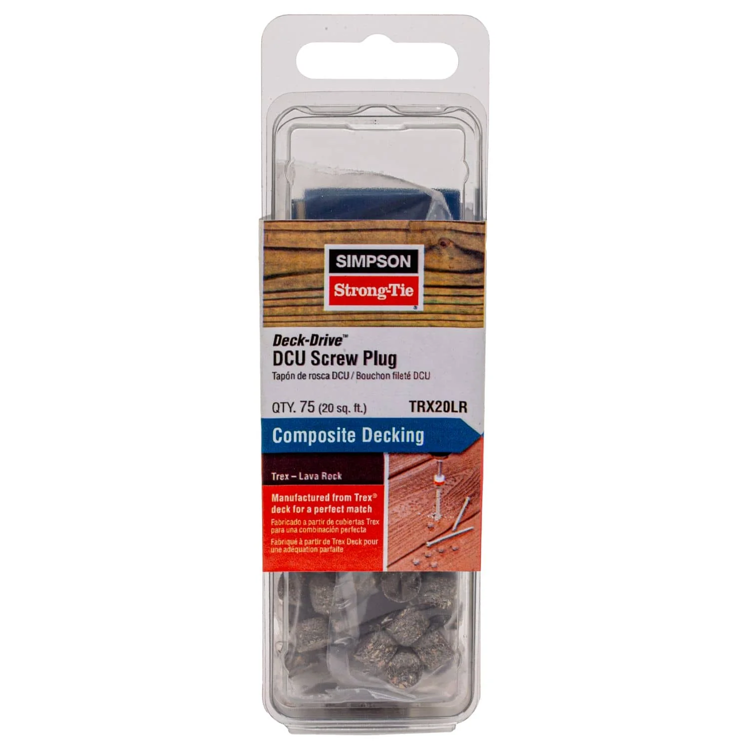 Simpson Strong-Tie TRX20LR Deck-Drive DCU Screw Plug,  Trex Lava Rock, 75-Pack - Image 2