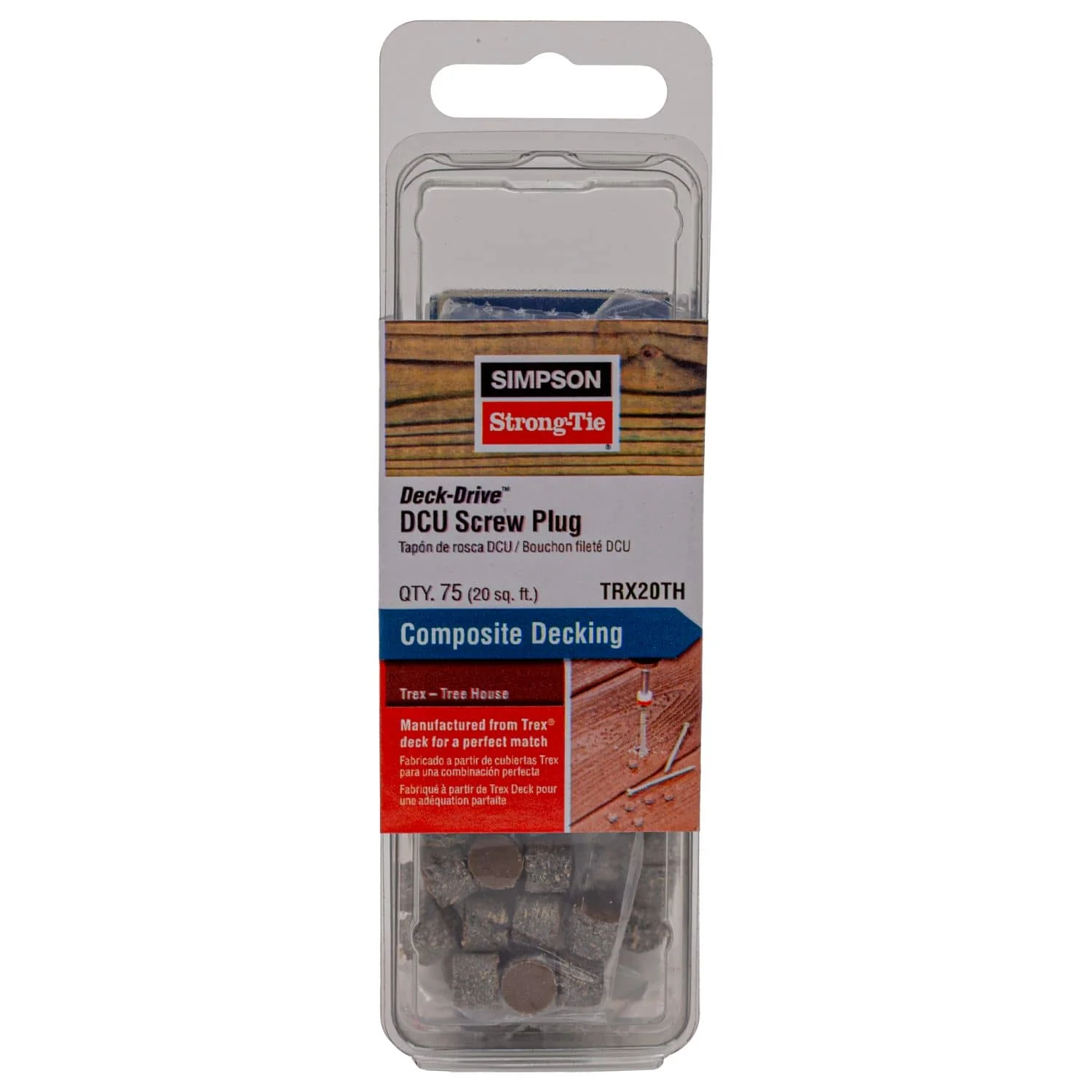Simpson Strong-Tie TRX20TH Deck-Drive DCU Screw Plug,  Trex Tree House, 75-Pack - Image 2