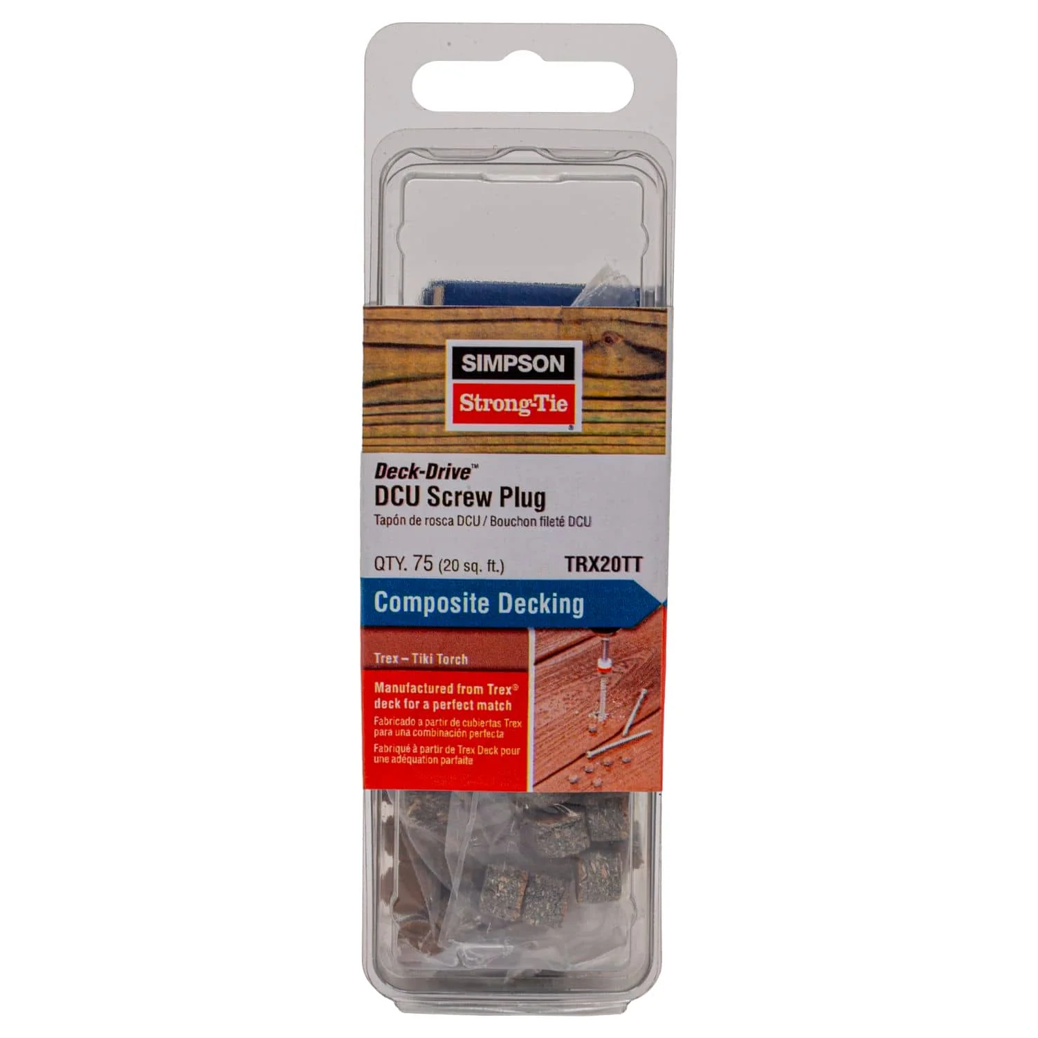 Simpson Strong-Tie TRX20TT Deck-Drive DCU Screw Plug,  Trex Tiki Torch, 75-Pack - Image 2